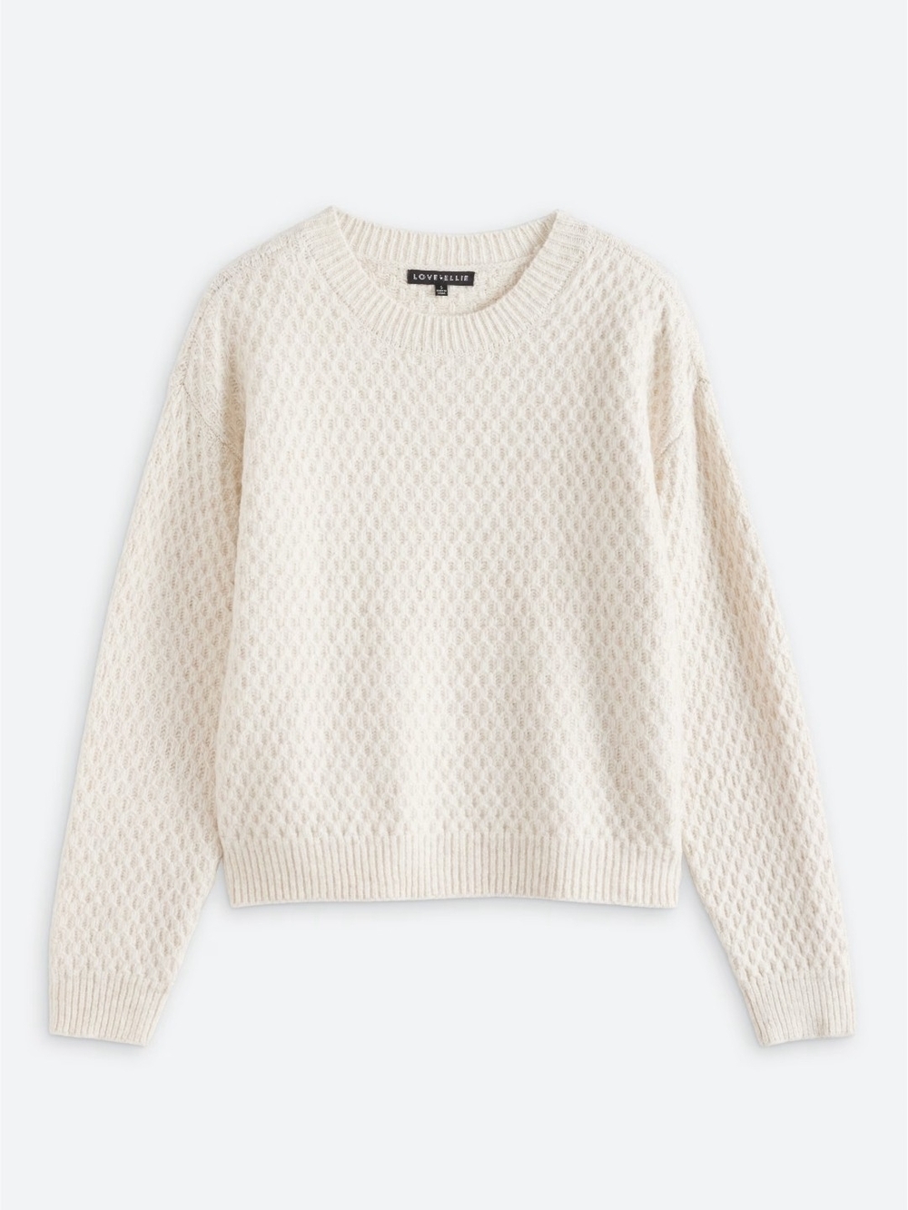 Lovers + Friends Cream Textured Crew Sweater